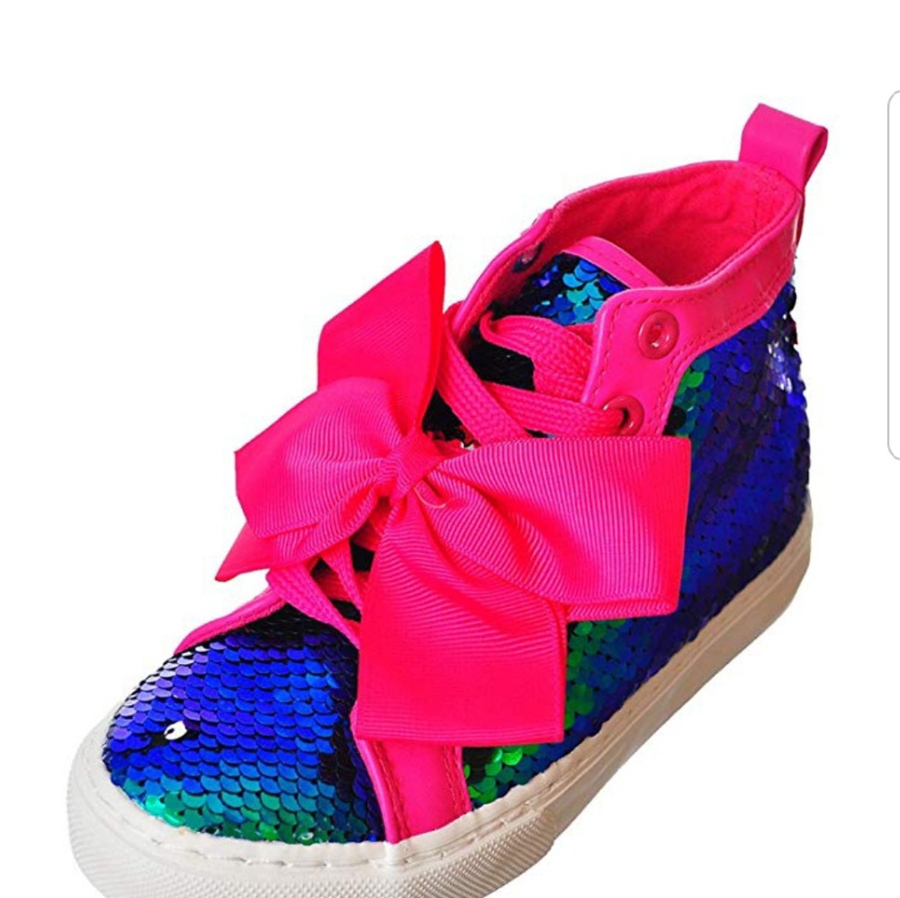 Girls size 12 jojo siwa hi top reversible sequined